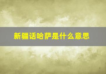 新疆话哈萨是什么意思