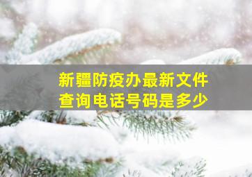 新疆防疫办最新文件查询电话号码是多少