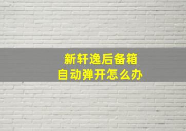 新轩逸后备箱自动弹开怎么办