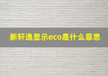 新轩逸显示eco是什么意思