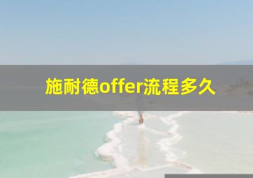 施耐德offer流程多久