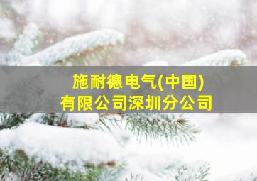 施耐德电气(中国)有限公司深圳分公司