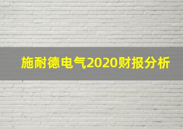 施耐德电气2020财报分析