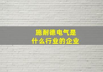 施耐德电气是什么行业的企业