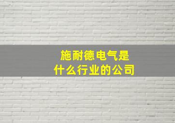 施耐德电气是什么行业的公司