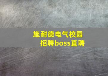 施耐德电气校园招聘boss直聘