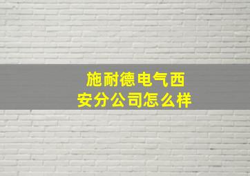 施耐德电气西安分公司怎么样