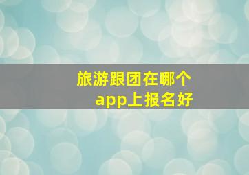 旅游跟团在哪个app上报名好