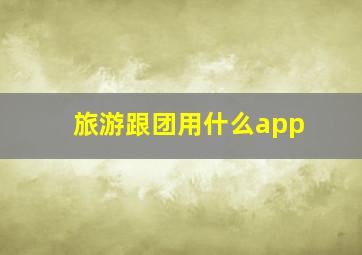 旅游跟团用什么app