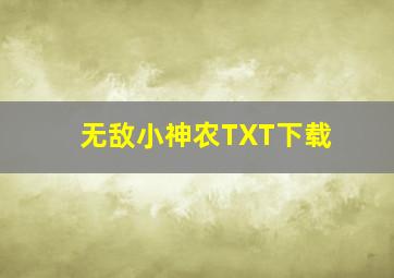 无敌小神农TXT下载