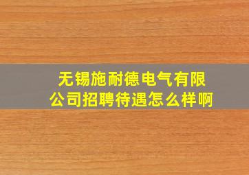 无锡施耐德电气有限公司招聘待遇怎么样啊