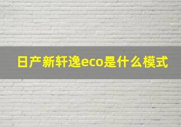 日产新轩逸eco是什么模式