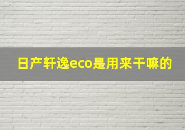 日产轩逸eco是用来干嘛的