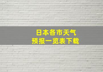 日本各市天气预报一览表下载