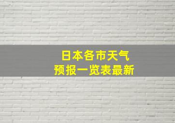 日本各市天气预报一览表最新