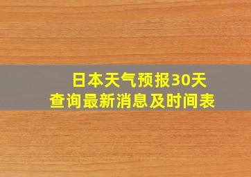 日本天气预报30天查询最新消息及时间表