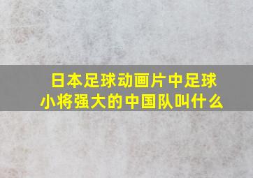 日本足球动画片中足球小将强大的中国队叫什么