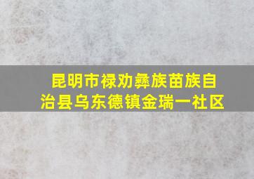 昆明市禄劝彝族苗族自治县乌东德镇金瑞一社区