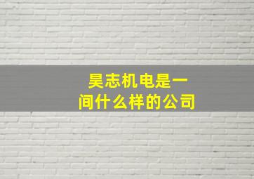 昊志机电是一间什么样的公司