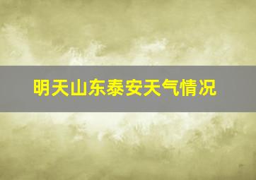 明天山东泰安天气情况