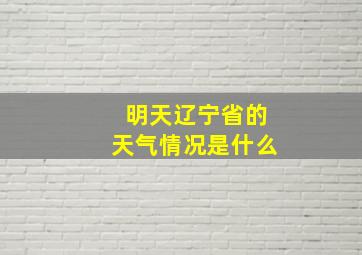 明天辽宁省的天气情况是什么