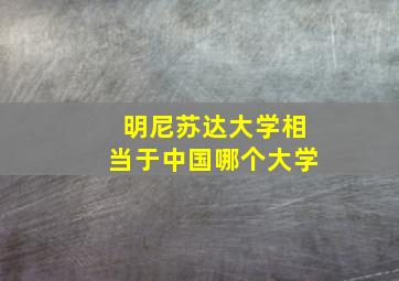 明尼苏达大学相当于中国哪个大学