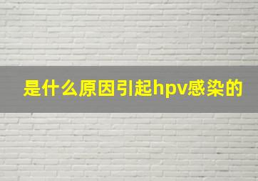 是什么原因引起hpv感染的