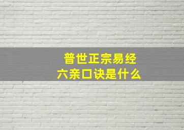 普世正宗易经六亲口诀是什么