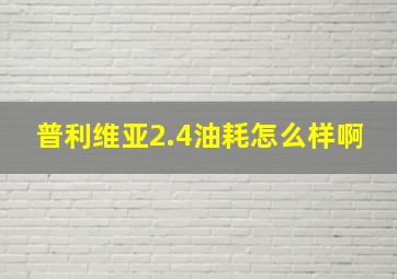 普利维亚2.4油耗怎么样啊