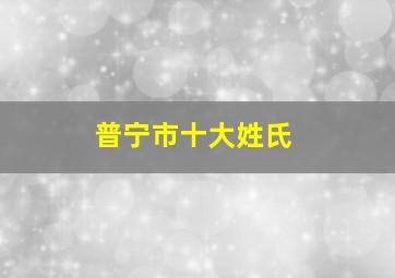 普宁市十大姓氏