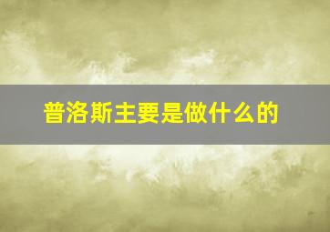 普洛斯主要是做什么的