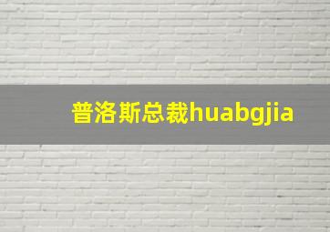 普洛斯总裁huabgjia