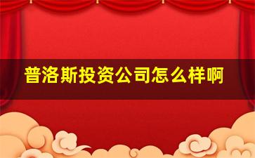 普洛斯投资公司怎么样啊