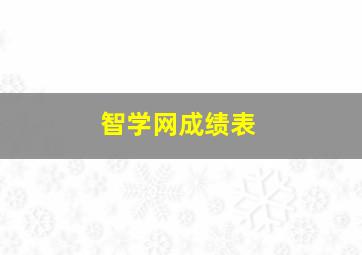 智学网成绩表