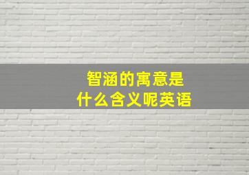 智涵的寓意是什么含义呢英语