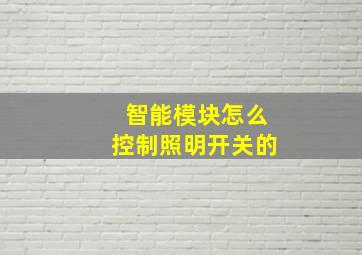 智能模块怎么控制照明开关的