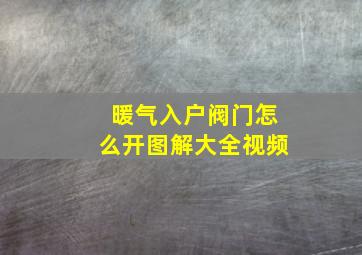 暖气入户阀门怎么开图解大全视频