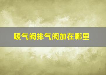 暖气阀排气阀加在哪里