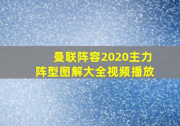 曼联阵容2020主力阵型图解大全视频播放