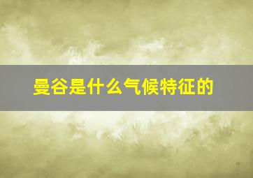 曼谷是什么气候特征的