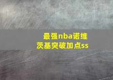 最强nba诺维茨基突破加点ss