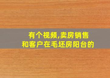 有个视频,卖房销售和客户在毛坯房阳台的