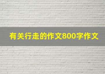 有关行走的作文800字作文