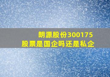 朗源股份300175股票是国企吗还是私企