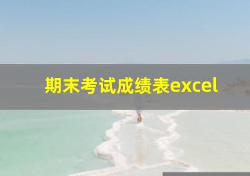 期末考试成绩表excel