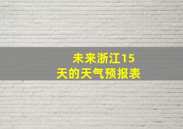 未来浙江15天的天气预报表