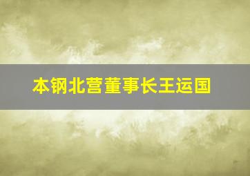 本钢北营董事长王运国