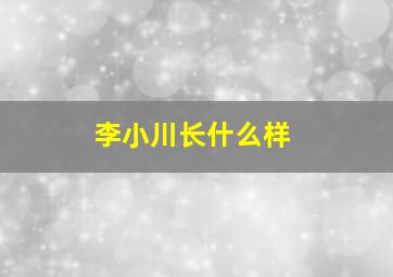 李小川长什么样