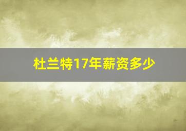 杜兰特17年薪资多少