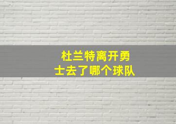 杜兰特离开勇士去了哪个球队